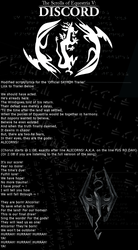 Size: 830x1500 | Tagged: artist needed, safe, discord, princess celestia, princess luna, alicorn, draconequus, pony, g4, alicorns, fus-ro-dah, lyrics, parody, princess, skyrim