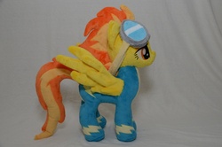 Size: 1000x662 | Tagged: safe, artist:makeshiftwings30, spitfire, pegasus, pony, g4, clothes, female, goggles, irl, mare, photo, plushie, solo, uniform, wonderbolts uniform