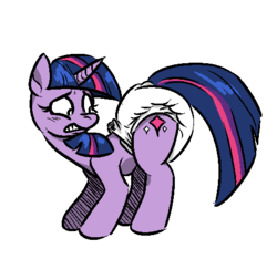 Size: 480x450 | Tagged: safe, artist:boggle, artist:moophins, color edit, edit, twilight sparkle, pony, unicorn, g4, colored, diaper, diaper fetish, embarrassed, female, femsub, looking back, mare, non-baby in diaper, poofy diaper, simple background, solo, submissive, unicorn twilight, white background, white diaper, worried