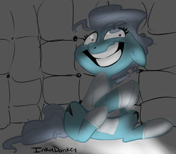 Size: 627x553 | Tagged: safe, artist:php27, artist:scrwloose, screw loose, earth pony, pony, g4, asylum, female, floppy ears, grin, mare, padded cell, smiling, solo