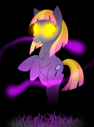 Size: 888x1200 | Tagged: safe, artist:stalkernin, oc, oc only, oc:ruby, oc:ruby (story of the blanks), earth pony, ghost pony, pony, story of the blanks, female, filly, glowing eyes, mare, solo