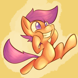 Size: 500x500 | Tagged: safe, artist:spanish-scoot, scootaloo, pegasus, pony, g4, bipedal, female, filly, running, solo