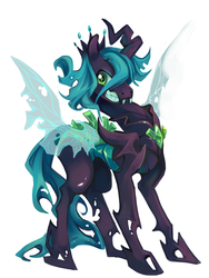 Size: 550x732 | Tagged: safe, artist:theuselesstoe, queen chrysalis, changeling, changeling queen, g4, changeling king, king metamorphosis, male, rule 63, simple background, solo, white background
