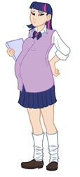 Size: 457x1000 | Tagged: safe, artist:olympic-dames, twilight sparkle, human, g4, clothes, female, humanized, mama twilight, preglight sparkle, pregnant, simple background, skirt, solo, white background