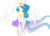 Size: 1115x793 | Tagged: safe, artist:egophiliac, princess celestia, alicorn, pony, g4, eyes closed, female, mare, raised hoof, simple background, solo, spread wings, transparent background, wings
