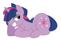 Size: 1223x825 | Tagged: safe, artist:wicklesmack, twilight sparkle, pony, unicorn, g4, bedroom eyes, dusk shine, male, prone, rule 63, seductive, simple background, solo, stallion, transparent background, unicorn dusk shine