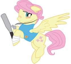 Size: 4524x4044 | Tagged: safe, artist:nullpony-exception, artist:spectreh, fluttershy, pegasus, pony, g4, absurd resolution, blushing, butterscotch, floppy ears, male, rule 63, scout (tf2), simple background, solo, stallion, team fortress 2, transparent background