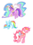 Size: 900x1202 | Tagged: safe, artist:kelsea-chan, galaxy (g1), princess celestia, rainbow dash, twilight sparkle, alicorn, pegasus, pony, twinkle eyed pony, unicorn, g1, g4, female, g1 to g4, generation leap, mare, simple background, snuggling, white background