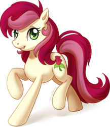 Size: 600x690 | Tagged: safe, artist:shinepawpony, roseluck, earth pony, pony, g4, commission, commissioner:slypenslyde, female, mare, simple background, solo, transparent background