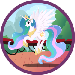 Size: 1862x1862 | Tagged: safe, artist:zap-apple, princess celestia, alicorn, pony, g4, balcony, female, flying, mare, solo