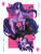 Size: 648x864 | Tagged: safe, artist:hinoraito, twilight sparkle, pony, unicorn, g4, 2012, bandage, duality, female, future twilight, mare, passepartout, playing card, self ponidox, solo, unicorn twilight