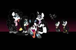Size: 1023x676 | Tagged: safe, artist:dominus-ludus, applejack, fluttershy, pinkie pie, rainbow dash, rarity, twilight sparkle, earth pony, pegasus, pony, unicorn, g4, corpse paint, crossover, face paint, female, kiss (band), mane six, mare, the ankh warrior, the catman, the demon, the fox, the spaceman, the starchild