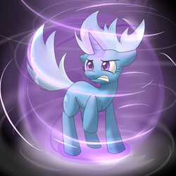 Size: 1000x1000 | Tagged: safe, artist:sirpayne, trixie, pony, unicorn, g4, female, floppy ears, magic, mare, raised hoof, solo