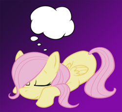 Size: 900x832 | Tagged: safe, artist:lowkey, fluttershy, pegasus, pony, g4, blank, dream, exploitable, female, filly, fluttershy's dream meme, gradient background, insert picture here, meme, sleeping, solo, template, young