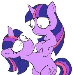 Size: 321x330 | Tagged: safe, artist:terry, twilight sparkle, pony, unicorn, g4, budding, clone, conjoined, conjoined twins, female, lol, mare, multiple heads, mutant, mutation, simple background, solo, strange, two heads, wat, weird, what has magic done, what has science done, white background, wtf