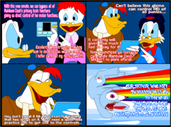 Size: 1157x863 | Tagged: safe, artist:terry, rainbow dash, pegasus, pony, g4, comic, controller, crossover, disney, ducktales, female, gyro gearloose, launchpad mcquack, mare, scrooge mcduck