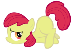Size: 1799x1228 | Tagged: safe, artist:fluttertroll, apple bloom, earth pony, pony, call of the cutie, g4, face down ass up, female, filly, missing accessory, scootie belle, simple background, solo, transparent background, vector