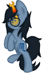 Size: 405x640 | Tagged: safe, artist:poofypegasus, pony, female, homestuck, horn, mare, ponified, simple background, solo, transparent background, vriska serket