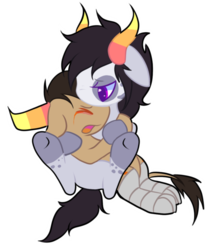 Size: 500x576 | Tagged: artist needed, source needed, safe, pony, gamzee makara, get, homestuck, hug, ponified, simple background, tavros nitram, transparent background