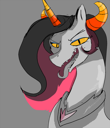 Size: 666x774 | Tagged: safe, artist:klondike, princess celestia, pony, g4, crossover, female, gray background, homestuck, literal trollestia, simple background, solo, troll, troll (homestuck), trollestia, trollified