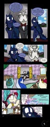 Size: 2016x5048 | Tagged: safe, artist:dracojayproduct, princess luna, oc, oc:reginald whitmane, alicorn, earth pony, pony, unicorn, comic:lunar isolation, g4, comic, female, male, mare, messy mane, stallion