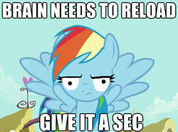Size: 468x346 | Tagged: artist needed, safe, rainbow dash, pegasus, pony, g4, derp, derped, female, image macro, mare, rainbow derp, reaction image, solo