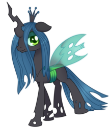 Size: 852x985 | Tagged: safe, artist:solar-slash, queen chrysalis, changeling, changeling queen, g4, female, floppy ears, looking at you, simple background, smiling, solo, transparent background, walking