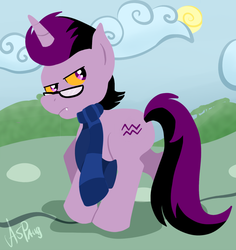 Size: 700x741 | Tagged: safe, artist:jamcub, pony, unicorn, clothes, eridan ampora, forevver alone, glasses, homestuck, male, ponified, scarf, solo, stallion