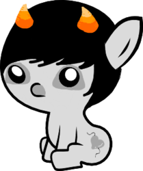 Size: 257x308 | Tagged: artist needed, safe, pony, foal, homestuck, ponified, simple background, sitting, solo, transparent background