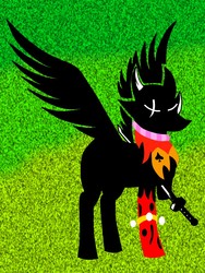 Size: 750x1000 | Tagged: artist needed, safe, pony, abstract background, bec noir, black jack, homestuck, jack noir, ponified, solo
