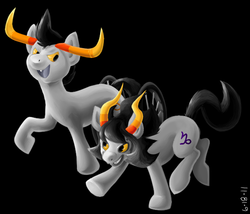Size: 614x525 | Tagged: artist needed, safe, pony, gamzee makara, homestuck, ponified, simple background, tavros nitram