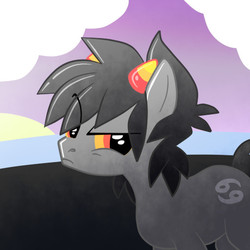 Size: 512x512 | Tagged: safe, artist:lord-waffle, pony, cute, homestuck, horns, karkat vantas, male, ponified, solo, stallion