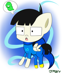 Size: 874x1005 | Tagged: safe, artist:jazy, pegasus, pony, abstract background, god tier, god tiers, hero of breath, homestuck, john egbert, male, ponified, solo, speech bubble, spread wings, wings