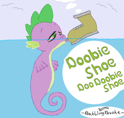 Size: 786x747 | Tagged: safe, artist:blissful dreams, spike, sea dragon, sea pony, g4, doobie, drugs, fins, male, ocean, pun, shoo be doo, solo, species swap, spike the seadragon, spoonerism, stoner spike, swimming, underwater, water