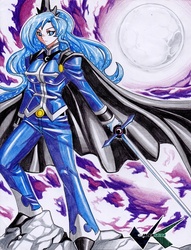 Size: 535x700 | Tagged: safe, artist:jadenkaiba, princess luna, human, g4, female, humanized, moon, solo, sword, warrior luna, weapon