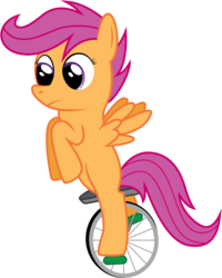 Size: 4000x4995 | Tagged: safe, artist:joey, scootaloo, pegasus, pony, g4, absurd resolution, bipedal, female, filly, looking down, peddling, simple background, solo, transparent background, unicycle, vector