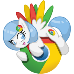 Size: 2443x2443 | Tagged: dead source, safe, artist:he4rtofcourage, artist:parallaxmlp, oc, oc only, oc:google chrome, pony, browser, browser ponies, google chrome, high res, internet browser, mascot, ponified, simple background, solo, transparent background