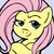 Size: 945x945 | Tagged: safe, artist:megasweet, fluttershy, pegasus, pony, g4, crossed hooves, dreamworks face, female, looking at you, mare, simple background, smirk, smug, solo