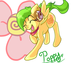 Size: 630x525 | Tagged: safe, artist:cotton, derpibooru exclusive, oc, oc only, pegasus, pony, cutie mark background, eyes closed, female, first derpibooru exclusive on derpibooru, headphones, mare, open mouth, smiling, solo