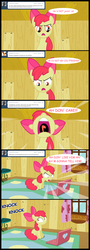 Size: 1320x3680 | Tagged: dead source, safe, artist:jan, apple bloom, earth pony, pony, ask the crusaders, g4, angry, ask, clubhouse, comic, computer, crusaders clubhouse, female, filly, implied pipsqueak, laptop computer, messy mane, nose in the air, solo, tsundere, tsundere bloom, tumblr, yelling