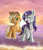 Size: 1800x2100 | Tagged: safe, artist:cainescroll, applejack, rarity, earth pony, pony, unicorn, g4, beach, best friends, duo, female, hawaii, lesbian, mare, old version, one eye closed, ship:rarijack, shipping, water, wet, wet mane, wet mane rarity