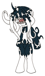 Size: 735x1236 | Tagged: safe, artist:dankodeadzone, original species, pony, unicorn, curved horn, horn, ponified, simple background, solo, symbiote, symbiote pony, transparent background