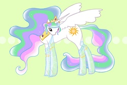 Size: 1500x1000 | Tagged: safe, artist:manden, princess celestia, alicorn, pony, g4, clothes, female, mare, mouth hold, socks, solo