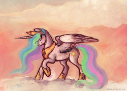 Size: 1212x866 | Tagged: dead source, safe, artist:fjording, princess celestia, alicorn, pony, g4, female, mare, solo