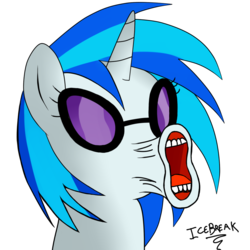 Size: 900x900 | Tagged: safe, artist:icebreak23, dj pon-3, vinyl scratch, pony, unicorn, g4, female, lol, mare, reaction image, simple background, solo, transparent background