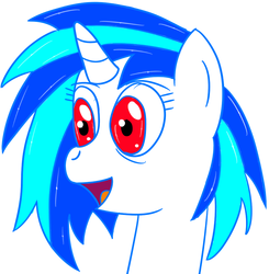 Size: 700x714 | Tagged: safe, artist:alexstrazse, dj pon-3, vinyl scratch, pony, unicorn, g4, bust, female, mare, open mouth, red eyes, simple background, solo, white background, wrong eye color