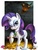 Size: 1074x1417 | Tagged: safe, artist:14-bis, basil, rarity, dragon, pony, unicorn, dragonshy, g4, season 1, 2011, artifact, beautiful, coin, emerald, engrish in the description, featured image, female, gem, gold, greedity, hoard, jewelry, looking at you, mare, necklace, pearl (object), raised hoof, ring, ruby, scene interpretation, sin of greed, smiling, smoke, sparkles