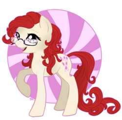 Size: 700x691 | Tagged: dead source, safe, artist:cosmicunicorn, twist, earth pony, pony, g4, abstract background, alternate hairstyle, female, glasses, mare, older, older twist, raised hoof, simple background, solo, transparent background
