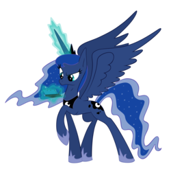 Size: 5000x4972 | Tagged: safe, artist:zelc-face, princess luna, alicorn, pony, gamer luna, g4, 3ds, absurd resolution, female, mare, raised hoof, simple background, solo, transparent background