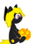 Size: 500x500 | Tagged: safe, artist:archimedesogle, oc, oc only, oc:jack-o-lantern, earth pony, pony, glasses, halloween, jack-o-lantern, male, pumpkin, simple background, sitting, stallion, white background